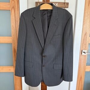 Brooks Brothers 100% Wool Elegant Charcoal Pinstripe Blazer Men's 40 Regular EUC